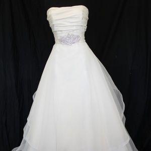 Mikaella Bridal #1865 Taffeta Tiered Wedding Gown
